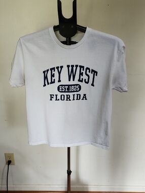 Gildan Key West Florida Graphic Tee - White with Navy Print